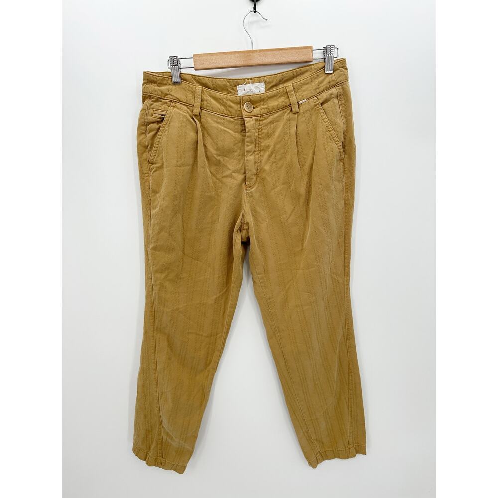 Anthropologie Scout Slim Straight Leg Ankle Pants Tan Khaki Lyocell Women 26